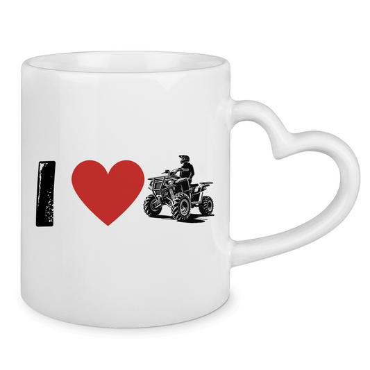 Tasse mit Herzhenkel I Love Quad