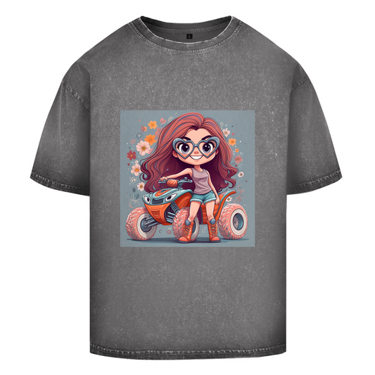 T-shirt délavé surdimensionné Quad PinkLady