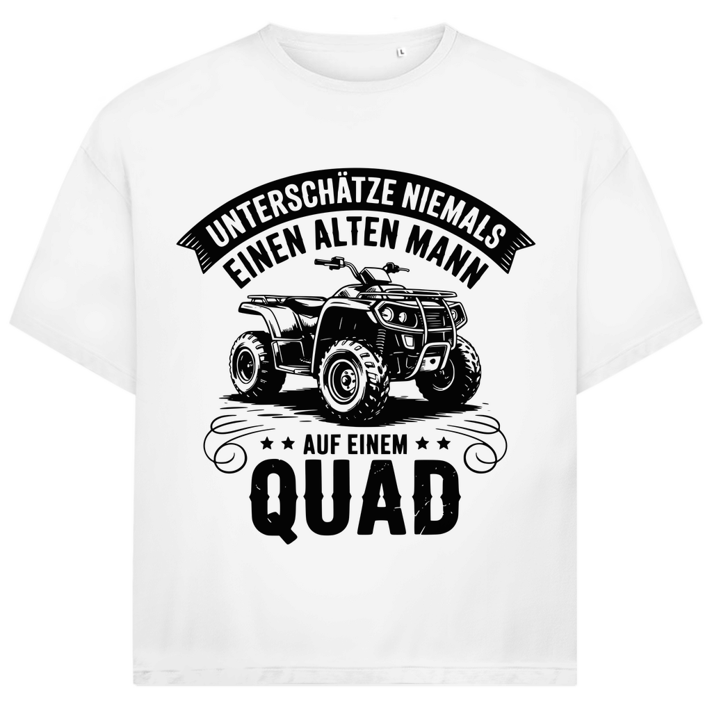 Unisex Jack and Jones Oversize T-Shirt Unterschätze niemals einen alten Mann auf einem Quad