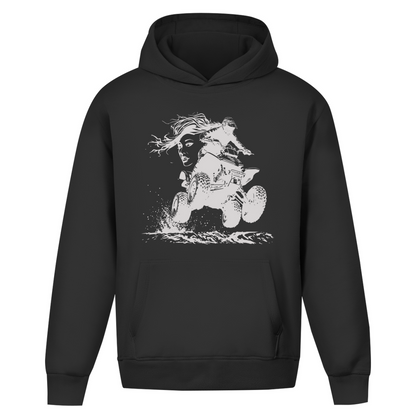 Sweat à capuche oversize sans cordon de serrage Quad FunLady