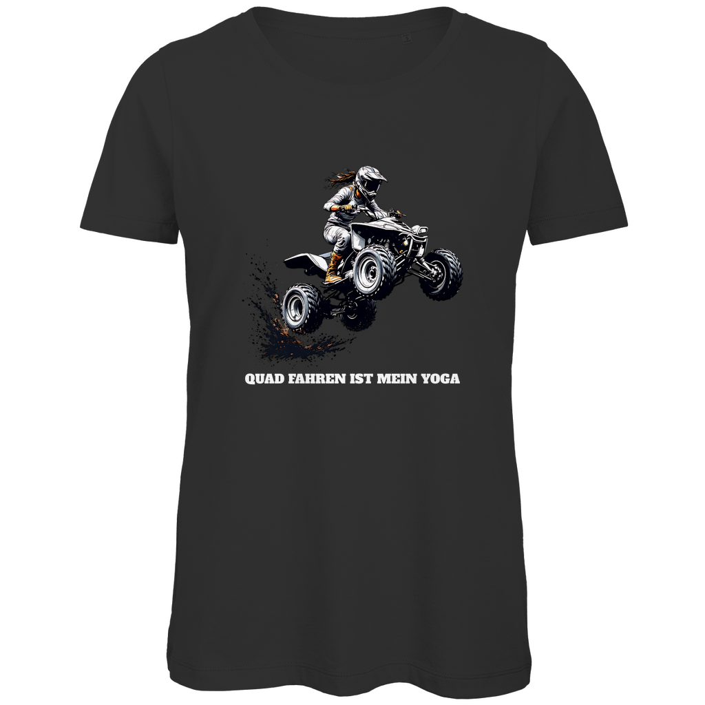 Damen Premium Bio T-Shirt Quad fahren ist mein Yoga