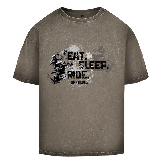 T-shirt délavé surdimensionné Quad Eat Sleep Ride