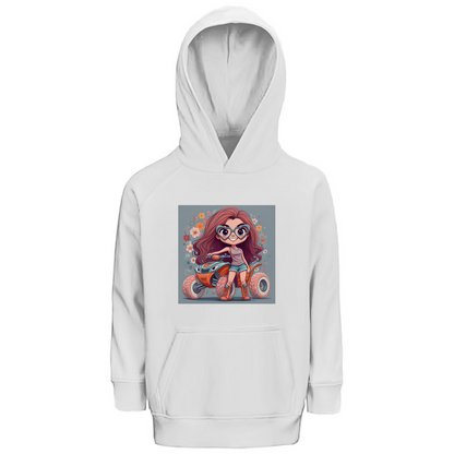Sweat à capuche bio premium pour enfant Quad PinkLady