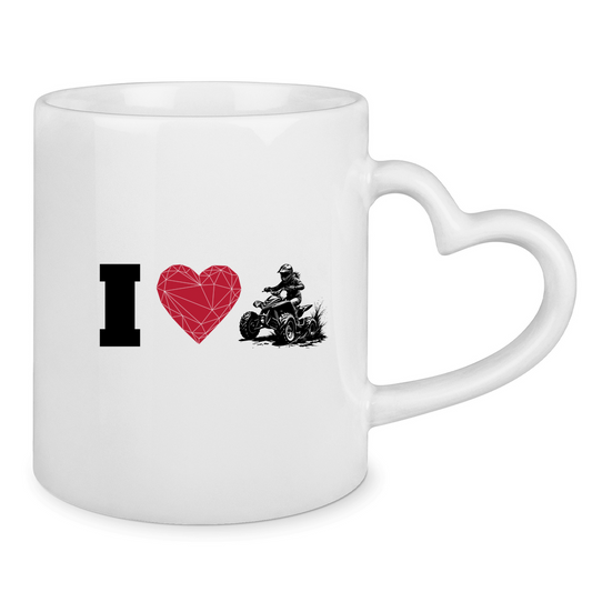 Tasse mit Herzhenkel I Love Quad