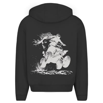 Sweat à capuche zippé surdimensionné Quad FunLady