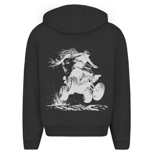 Sweat à capuche zippé surdimensionné Quad FunLady