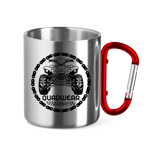 Edelstahltasse mit Karabinergriff Quad Offroad kennt kein Alter