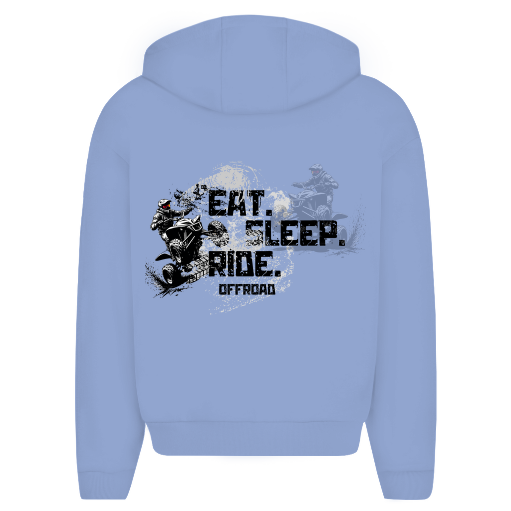Oversize Zipper Hoodie Quad Eat Sleep Ride