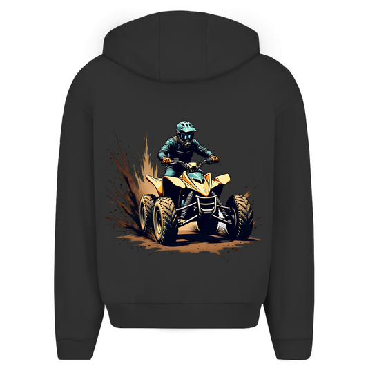 Sweat à capuche zippé surdimensionné Quad