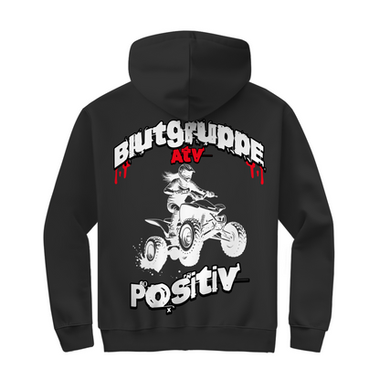 Unisex Zipper Hoodie Quad Blutgruppe ATV Positiv