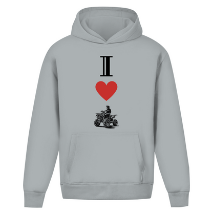 Oversize hoodie without drawstring I Love Quad
