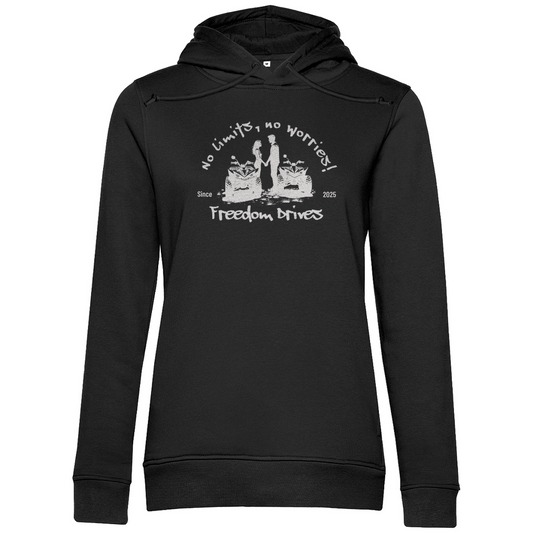 Sweat à capuche bio premium pour femme Quad No Limits, No Worries