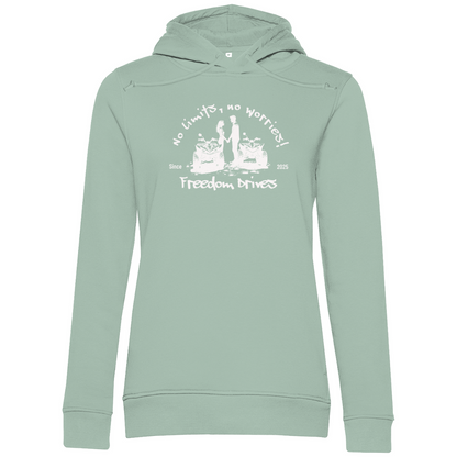 Sweat à capuche bio premium pour femme Quad No Limits, No Worries