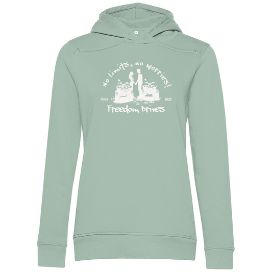 Sweat à capuche bio premium pour femme Quad No Limits, No Worries