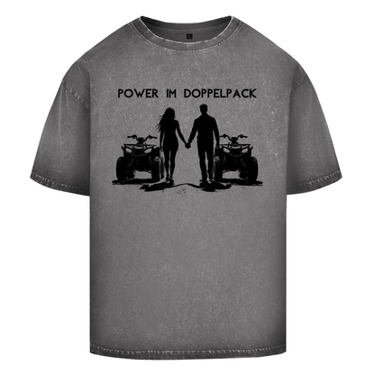 T-shirt oversize délavé Quad Power en pack double