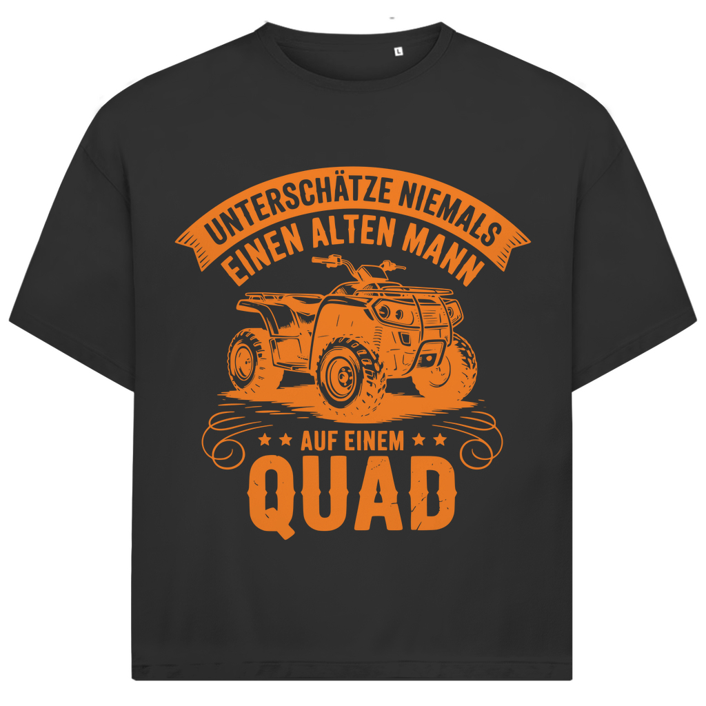 Unisex Jack and Jones Oversize T-Shirt Unterschätze niemals einen alten Mann auf einem Quad