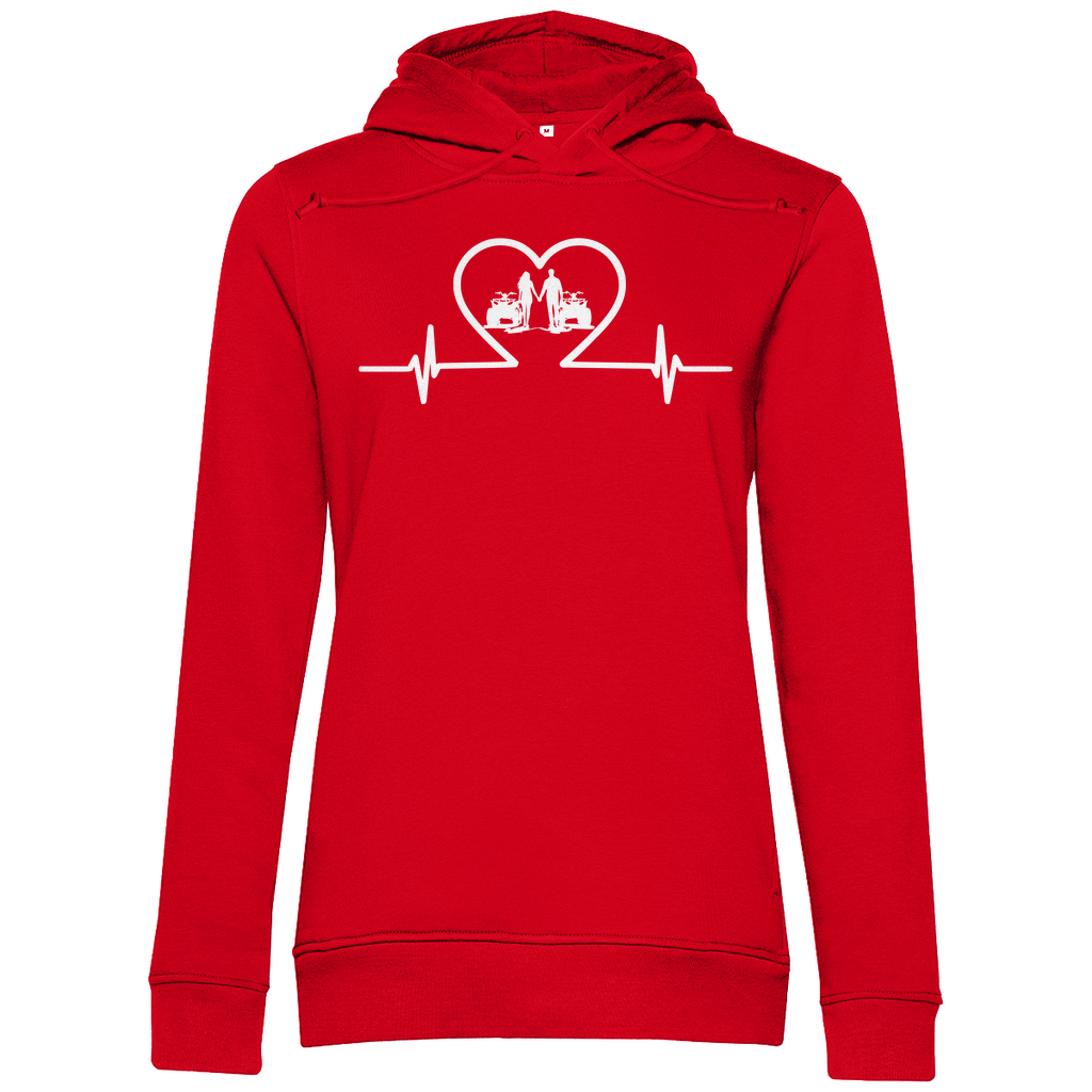 Damen Premium Bio Hoodie Quad Herzline