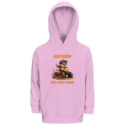 Kinder Premium Bio Hoodie Quad fahren statt Tablet starren