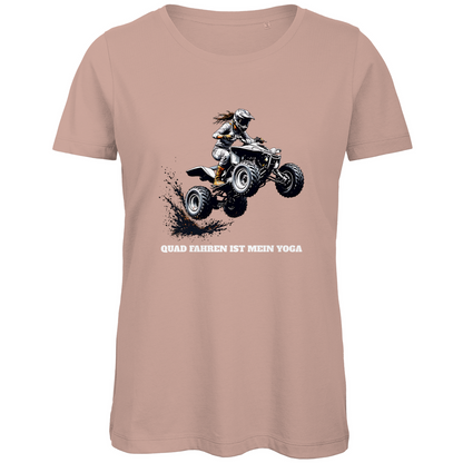Damen Premium Bio T-Shirt Quad fahren ist mein Yoga