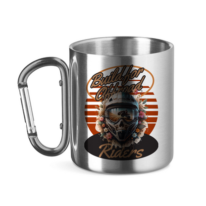Stainless steel cup with carabiner handle Quad Build for Offroad Riders
