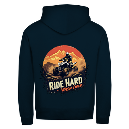 Unisex  Zipper Hoodie Quad Ride Hard