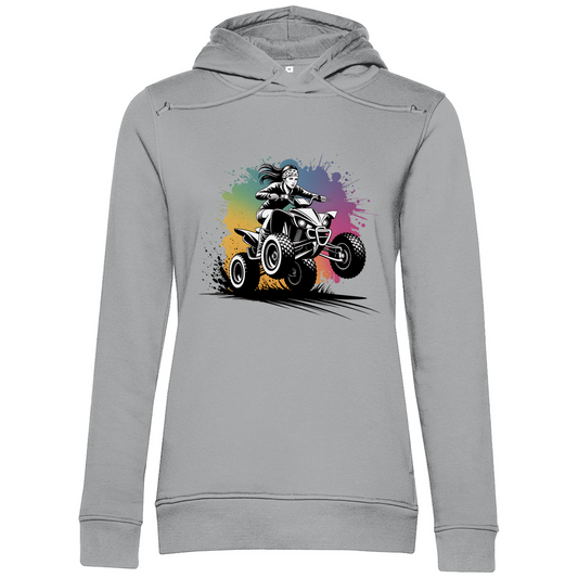 Sweat à capuche biologique haut de gamme pour femme Quad