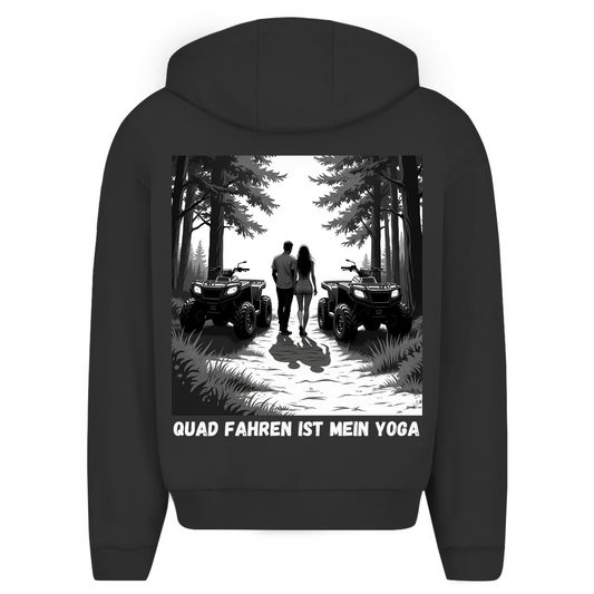 Sweat à capuche zippé surdimensionné Le quad est mon yoga