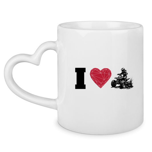 Tasse mit Herzhenkel I Love Quad