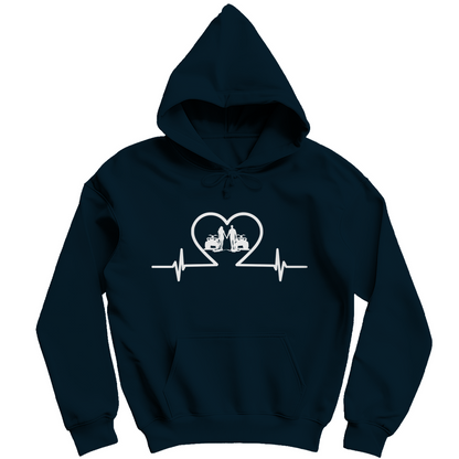 Herren Hoodie Quad Herzline