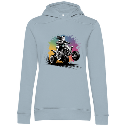 Sweat à capuche biologique haut de gamme pour femme Quad