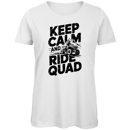 Damen Premium Bio T-Shirt Keep calm and ride Quad