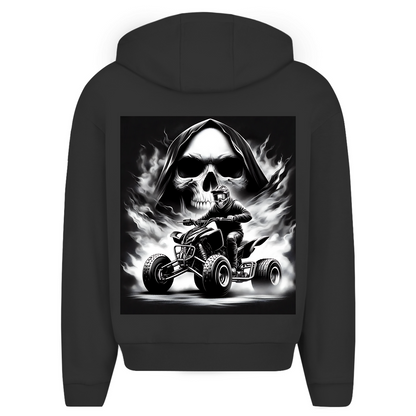 Oversize Zipper Hoodie Quad Skull