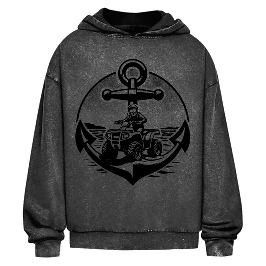 Oversize Washed Hoodie Quad Anker