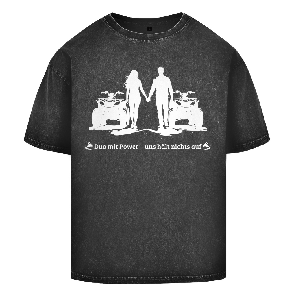 Oversize Washed T-Shirt Quad Duo mit Power