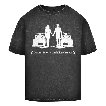 Oversize Washed T-Shirt Quad Duo mit Power