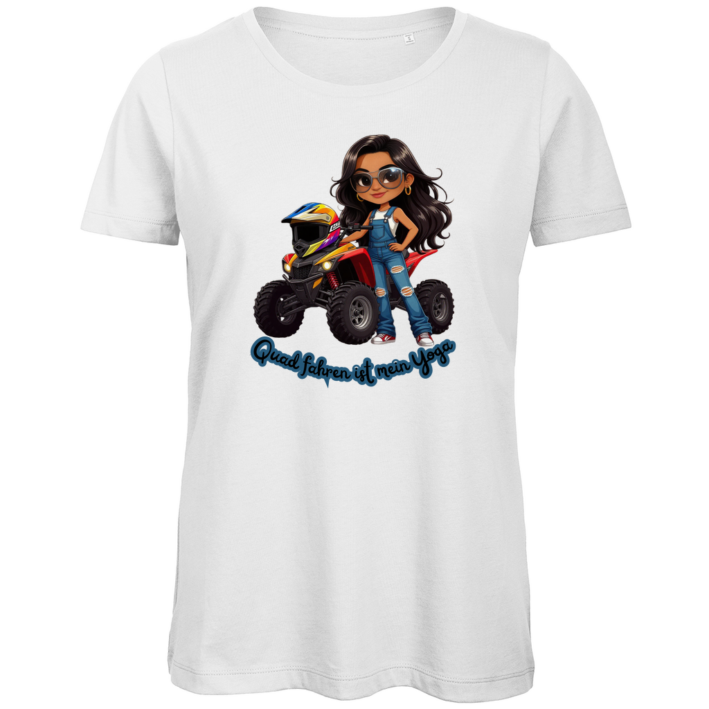 Damen Premium Bio T-Shirt Quad fahren ist mein Yoga