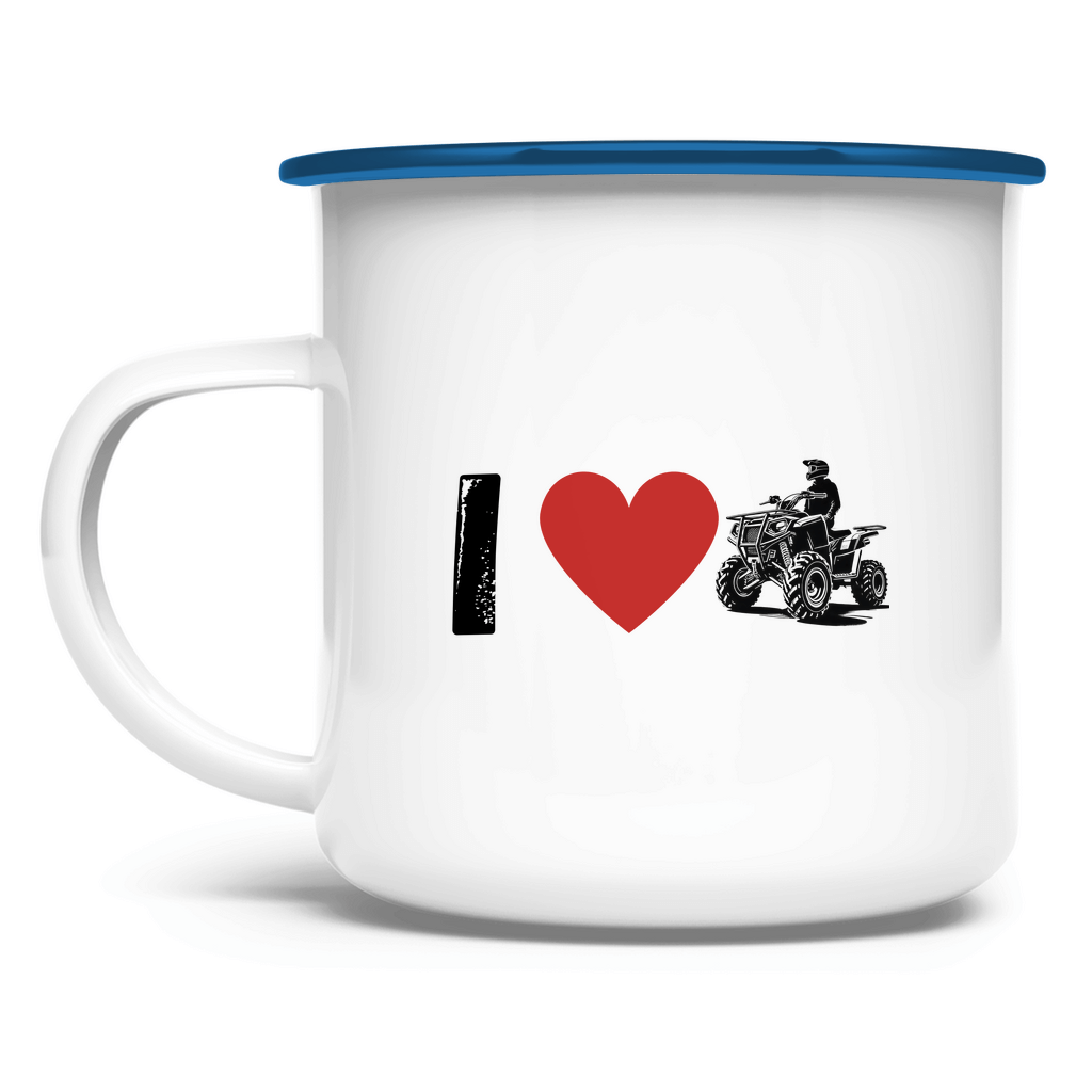 Emaille Tasse I Love Quad