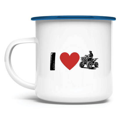 Emaille Tasse I Love Quad