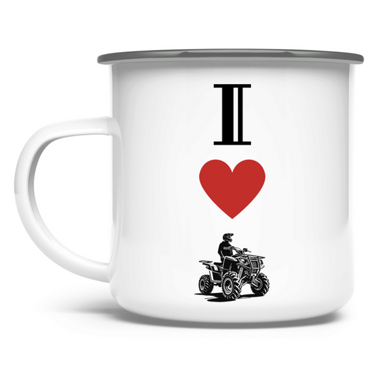 Emaille Tasse Quad I Love Quad