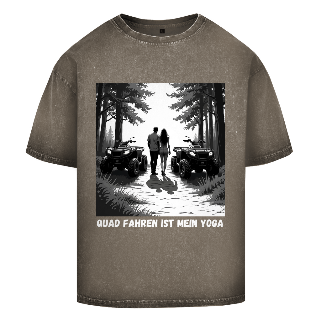 Oversize Washed T-Shirt Quad fahren ist mein Yoga
