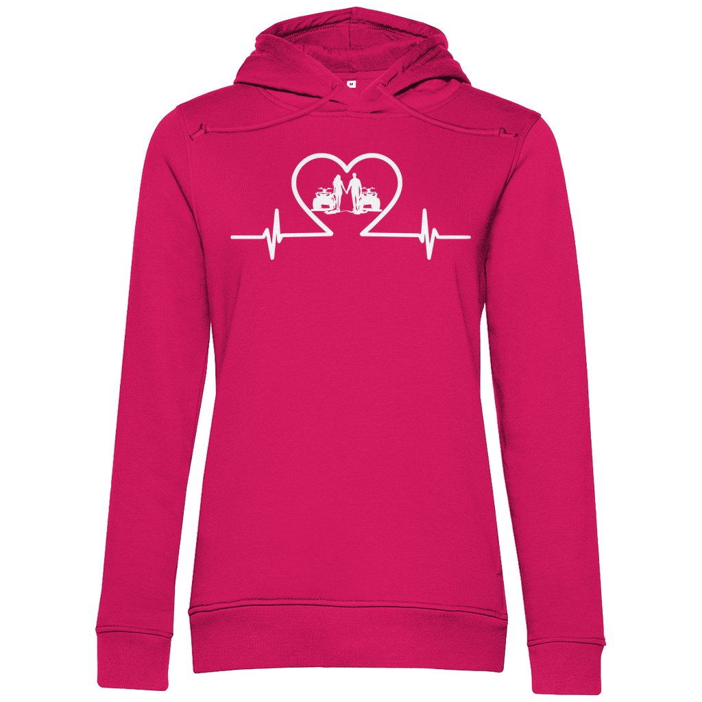 Damen Premium Bio Hoodie Quad Herzline