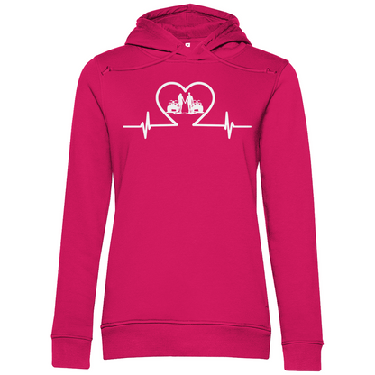 Damen Premium Bio Hoodie Quad Herzline