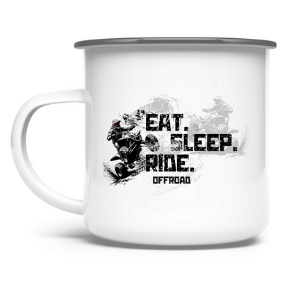 Emaille Tasse Quad Eat Sleep Ride