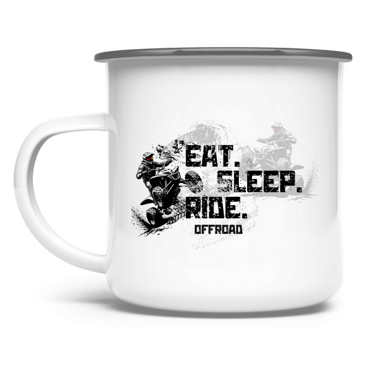 Enamel Mug Quad Eat Sleep Ride