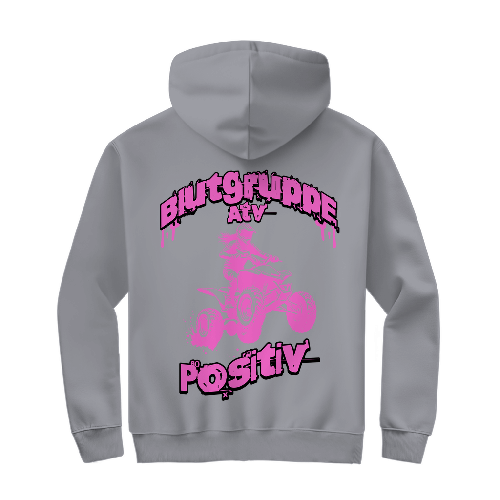 Unisex Zipper Hoodie Quad Blutgruppe ATV Positiv