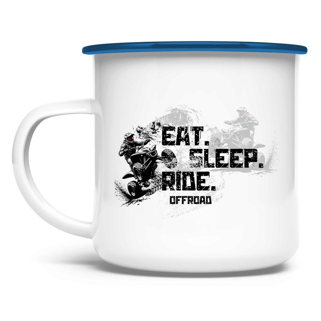 Emaille Tasse Quad Eat Sleep Ride