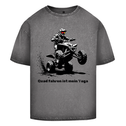 T-shirt délavé surdimensionné Le quad est mon yoga